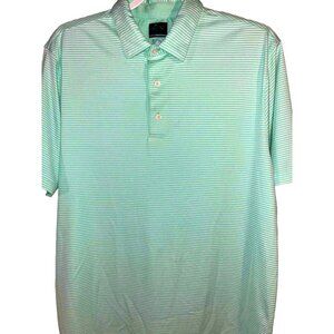 Greg Norman ML75 Play Dry Mint Green Striped Polo Shirt L/G